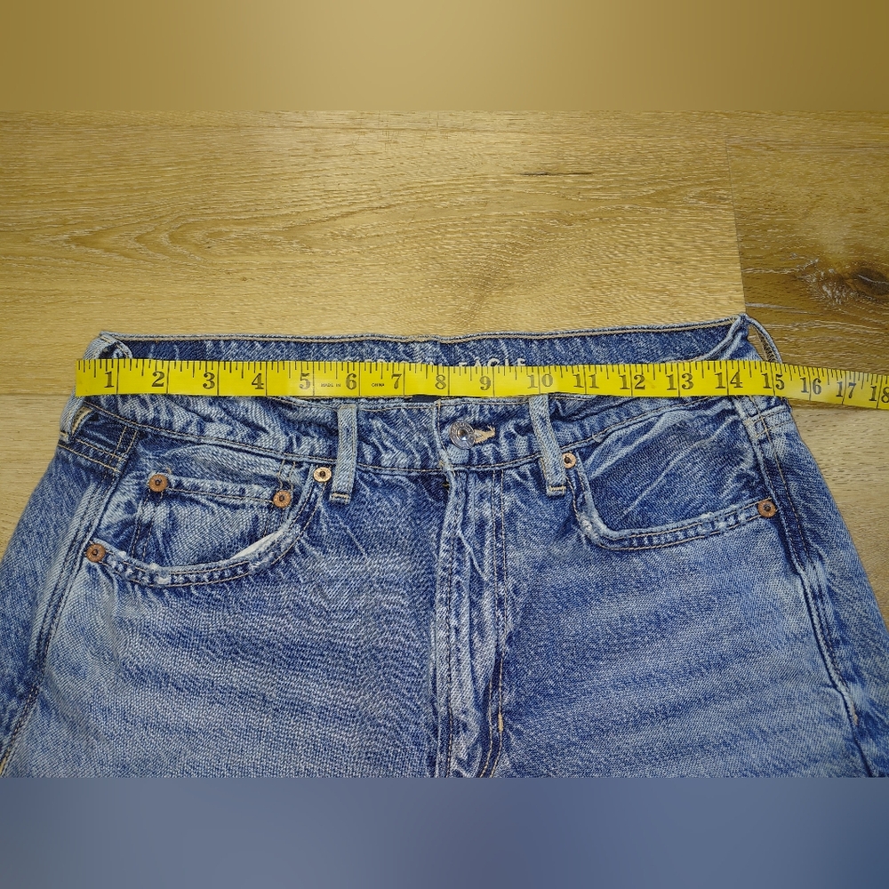 American Eagle Outfitters Light Blue Flare Baggy Jeans Super High Rise Sz 6 - Picture 9 of 15
